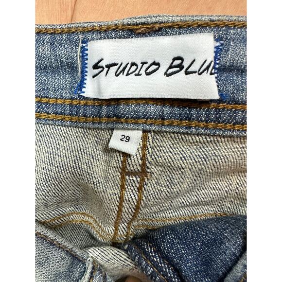 Studio Blue Kadence Super High Rise Distressed Denim Short - Indigo - Size 29 - Picture 11 of 12